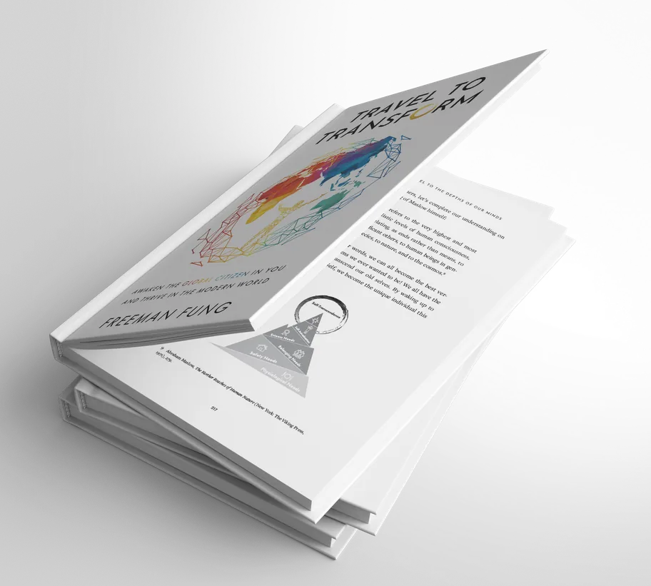 Travel to Transform Book, half open