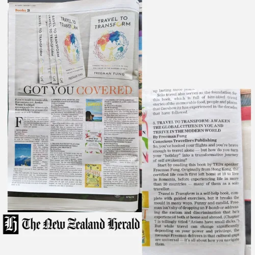 NZ Herald article, Travel to Transform book, Best Travel Book 2023