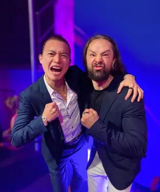 Freeman Fung with Coach Ronan Diago