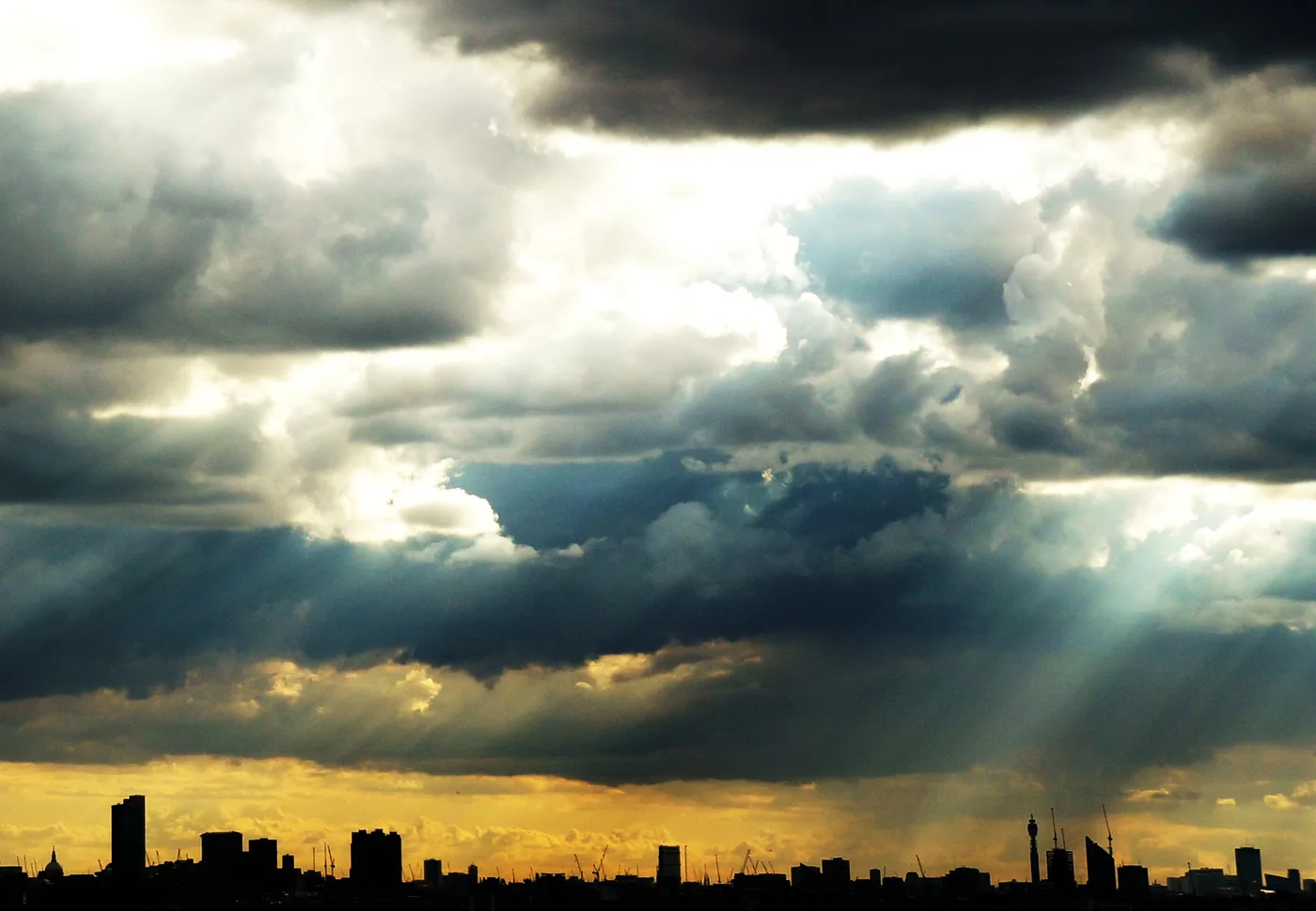 London skyline before storms - Taken on Stratford One, 2013